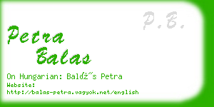 petra balas business card